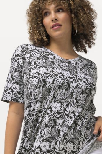 Plus size veliki brojevi Majica kratkih rukava V izreza s motivom koralja za punije