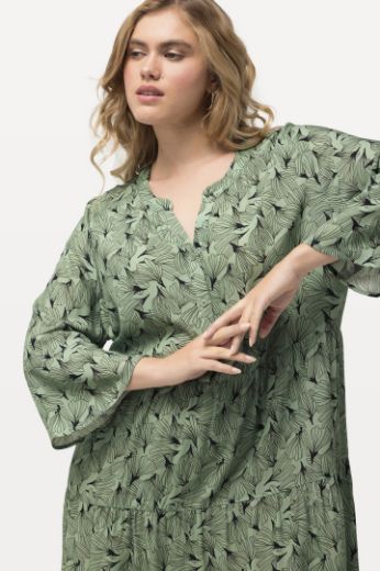Plus size veliki brojevi Haljina midi 3/4 rukavi s cvjetnim printom za punije