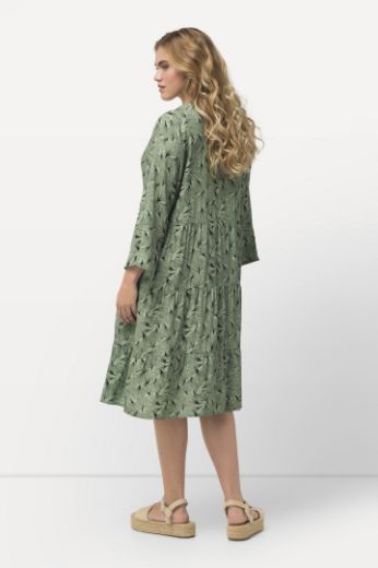 Plus size veliki brojevi Haljina midi 3/4 rukavi s cvjetnim printom za punije