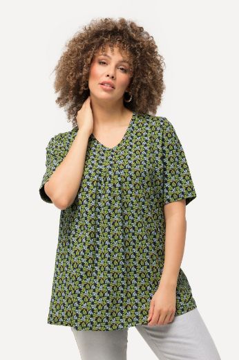 Plus size veliki brojevi Majica kratkih rukava V ovratnika s printom za punije
