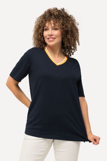 Plus size veliki brojevi Majica kratkih rukava V ovratnika za punije