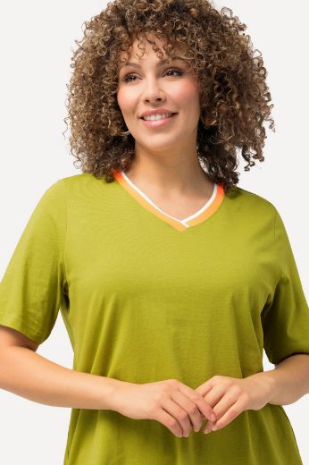 Plus size veliki brojevi Majica kratkih rukava V ovratnika za punije