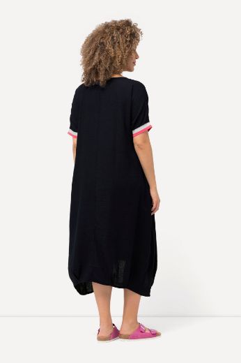 Plus size veliki brojevi Haljina midi kratkih rukava asimetrična za punije