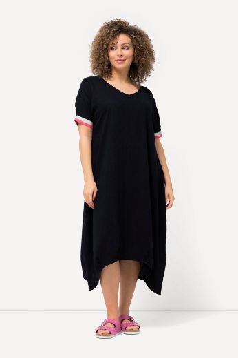 Plus size veliki brojevi Haljina midi kratkih rukava asimetrična za punije