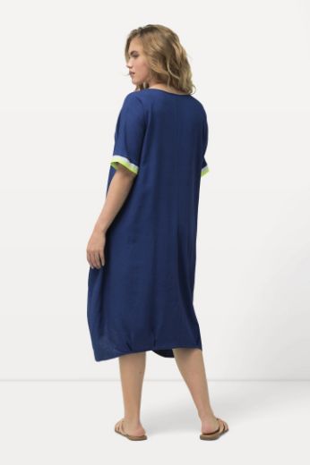 Plus size veliki brojevi Haljina midi kratkih rukava asimetrična za punije