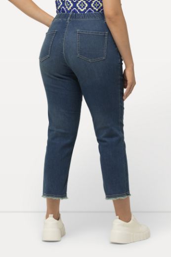 Plus size veliki brojevi Hlače traper 7/8 s resicama za punije
