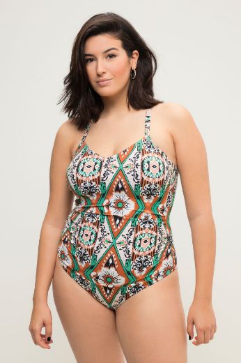 Plus size veliki brojevi Kupaći kostim jednodijelni s printom za punije