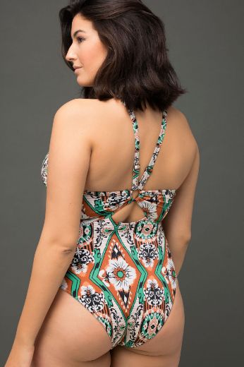 Plus size veliki brojevi Kupaći kostim jednodijelni s printom za punije