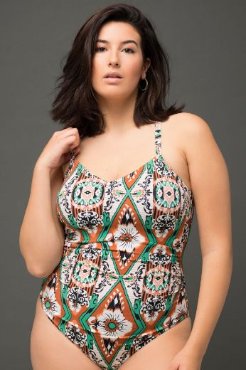 Plus size veliki brojevi Kupaći kostim jednodijelni s printom za punije