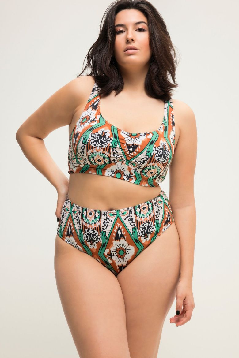 Plus size veliki brojevi Kupaće gaće visokog struka s printom za punije