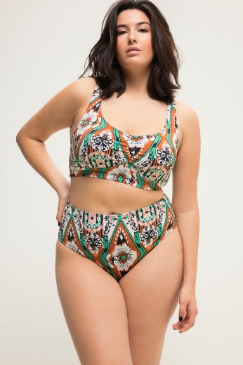 Plus size veliki brojevi Kupaće gaće visokog struka s printom za punije