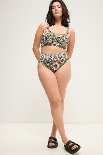 Plus size veliki brojevi Kupaće gaće visokog struka s printom za punije