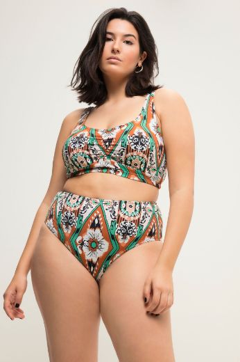 Plus size veliki brojevi Kupaće gaće visokog struka s printom za punije