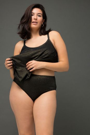 Plus size veliki brojevi Kupaće gaće visokog struka sa svjetlucavim efektom za punije