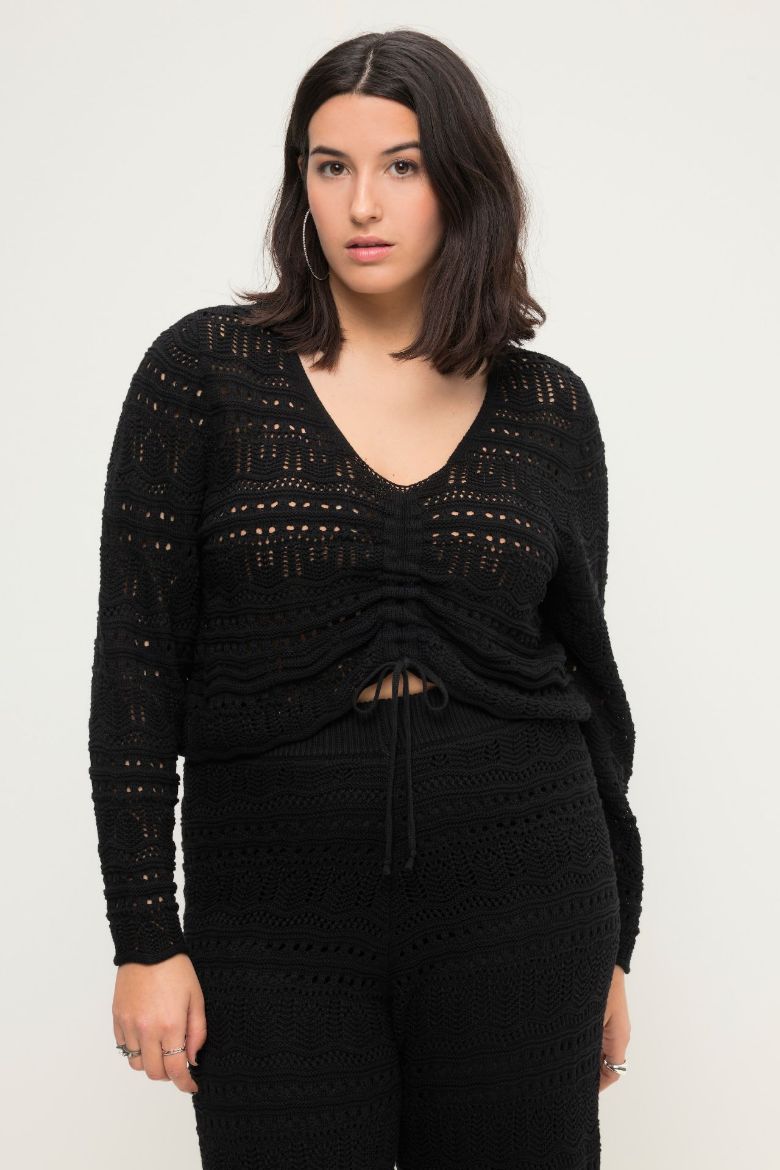 Plus size veliki brojevi Pulover kraćeg kroja za punije
