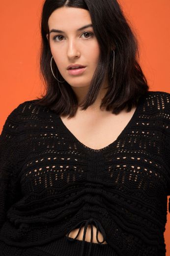 Plus size veliki brojevi Pulover kraćeg kroja za punije