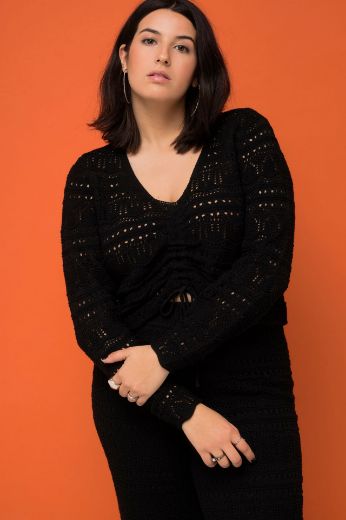 Plus size veliki brojevi Pulover kraćeg kroja za punije