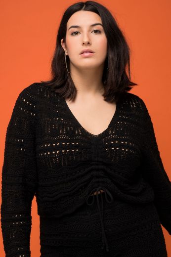 Plus size veliki brojevi Pulover kraćeg kroja za punije