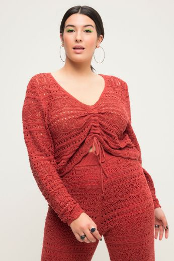Plus size veliki brojevi Pulover kraćeg kroja za punije