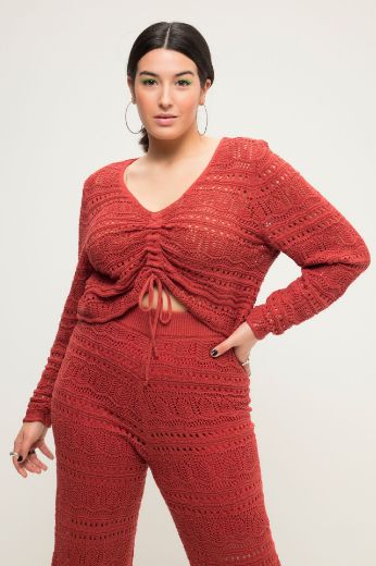 Plus size veliki brojevi Pulover kraćeg kroja za punije