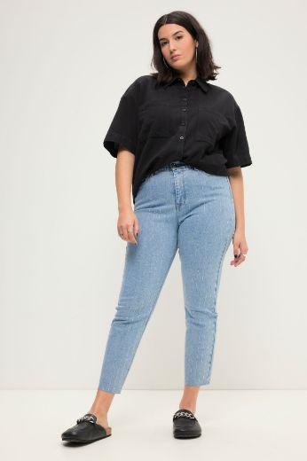Plus size veliki brojevi Traperice s ukrasnim prugama za punije