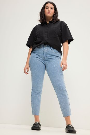 Plus size veliki brojevi Traperice s ukrasnim prugama za punije