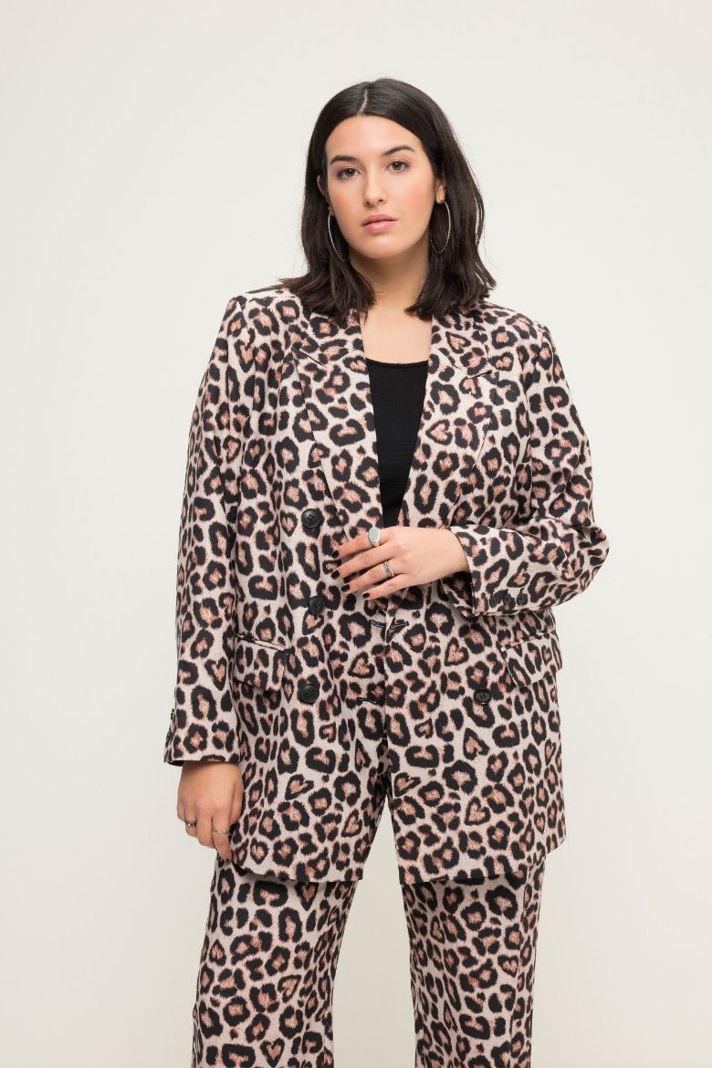 Plus size veliki brojevi Sako lagani s leopard printom za punije