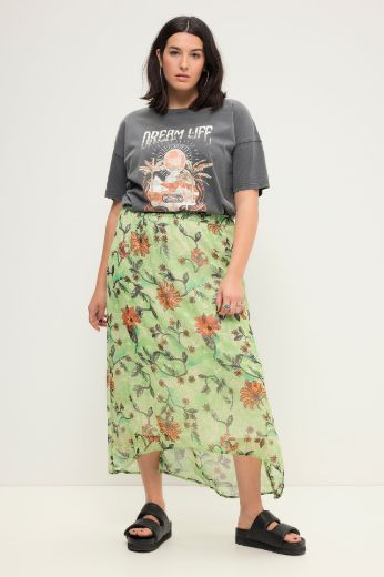 Plus size veliki brojevi Suknja midi cvjetnog printa za punije