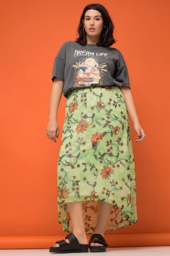 Plus size veliki brojevi Suknja midi cvjetnog printa za punije