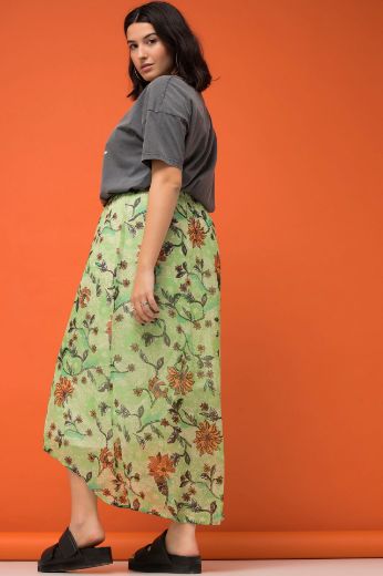 Plus size veliki brojevi Suknja midi cvjetnog printa za punije