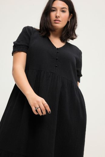 Plus size veliki brojevi Haljina midi kratkih rukava za punije