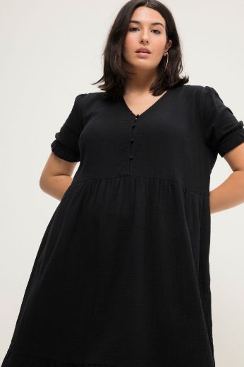 Plus size veliki brojevi Haljina midi kratkih rukava za punije