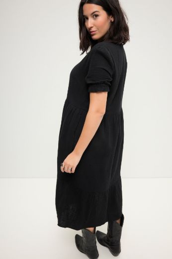 Plus size veliki brojevi Haljina midi kratkih rukava za punije