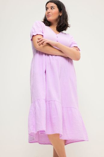 Plus size veliki brojevi Haljina midi kratkih rukava za punije