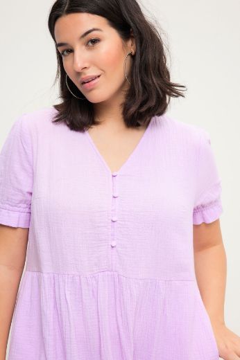 Plus size veliki brojevi Haljina midi kratkih rukava za punije