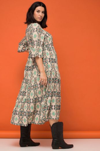 Plus size veliki brojevi Haljina 3/4 rukavi A kroja s printom za punije