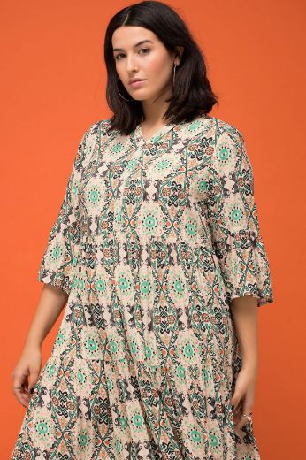 Plus size veliki brojevi Haljina 3/4 rukavi A kroja s printom za punije