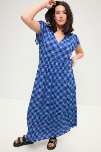 Plus size veliki brojevi Haljina maxi  A kroja s printom za punije
