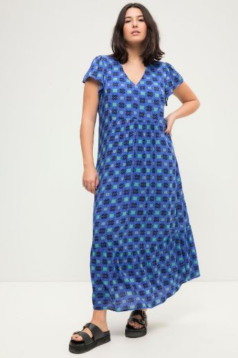 Plus size veliki brojevi Haljina maxi  A kroja s printom za punije