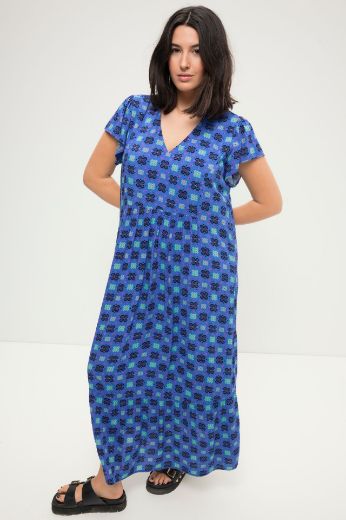 Plus size veliki brojevi Haljina maxi  A kroja s printom za punije