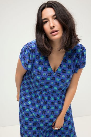 Plus size veliki brojevi Haljina maxi  A kroja s printom za punije