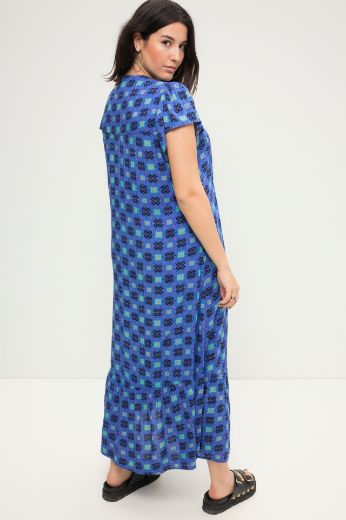 Plus size veliki brojevi Haljina maxi  A kroja s printom za punije