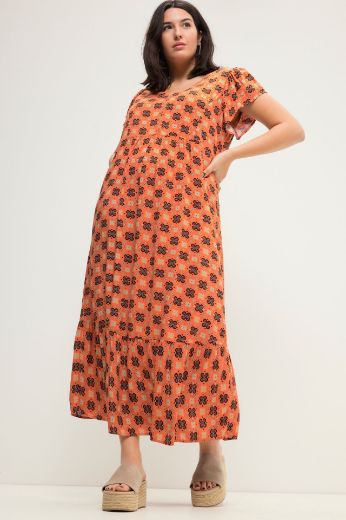 Plus size veliki brojevi Haljina maxi  A kroja s printom za punije