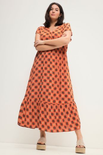 Plus size veliki brojevi Haljina maxi  A kroja s printom za punije
