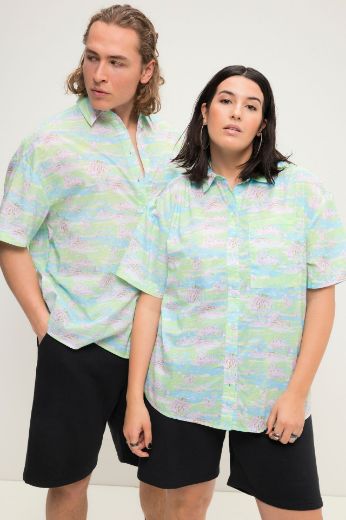 Plus size veliki brojevi Košulja kratkih rukava morskog printa za punije