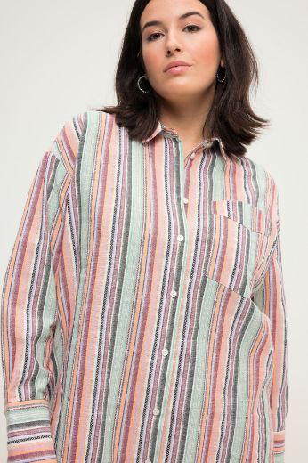 Plus size veliki brojevi Košulja dugih rukava na pruge za punije