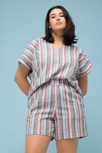 Veliki brojevi Hlače kratke na pruge moda za punije