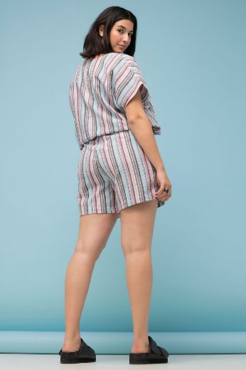 Plus size veliki brojevi Hlače kratke na pruge za punije