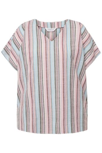 Plus size veliki brojevi Bluza na pruge kratkih rukava za punije