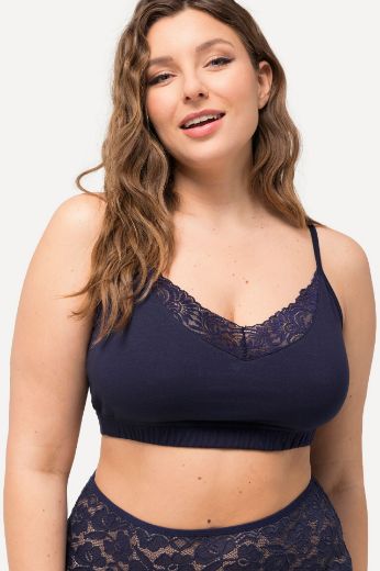 Plus size veliki brojevi Grudnjak bez žica s čipkom V izrez 2 komada za punije